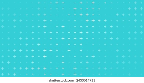 Blue mathematical background with plus symbols. Random plus symbol pattern.