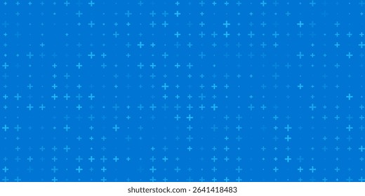 Blue Mathematical Plus Symbols Pattern. Math Design Elements Background. Medical Tech Background. Vector Illustration.