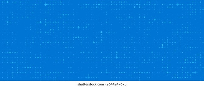 Blue Mathematical Plus Symbols Pattern. Math Design Elements Background. Medical Tech Background. Vector Eps 10