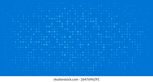 Padrão Azul Matemático Mais Símbolos. Plano de Fundo de Elementos de Design de Matemática. Antecedentes da Tecnologia Médica. Ilustração de vetor.