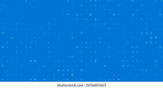 Patrón azul de símbolos matemáticos más. Fondo de Elementos de diseño de matemáticas. Antecedentes de Tecnología Médica.