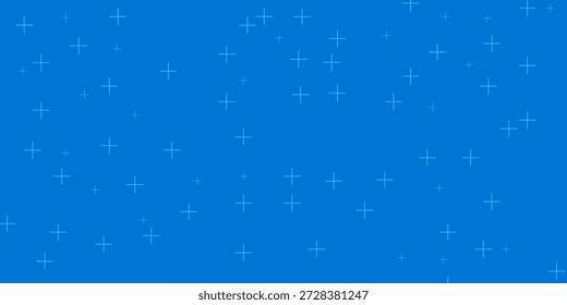 Blaues mathematisches Plus-Symbolmuster. Hintergrund für mathematische Entwurfselemente. Medizintechnischer Hintergrund.