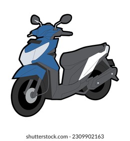 Blue Matic motorcycle. Vector image
