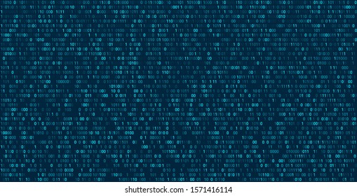 青のマトリックス背景 バイナリコードと抽象的な壁紙 プログラミングのデータ のベクター画像素材 ロイヤリティフリー