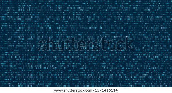 青のマトリックス背景 バイナリコードと抽象的な壁紙 プログラミングのデータ のベクター画像素材 ロイヤリティフリー