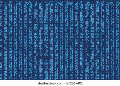 Blue matrix futuristic background with numbers. Vector illustration of a modern design