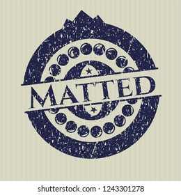 Blue Matted grunge style stamp