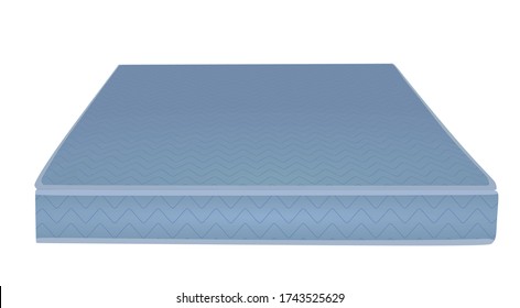 Blue mattress front side. vector