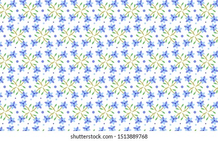 Blue Mazus Flower with Dots Pattern Background