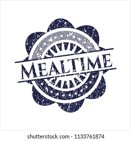 Blue Mealtime distressed rubber grunge stamp