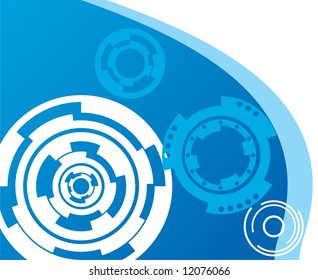 Blue mechanical industrial background