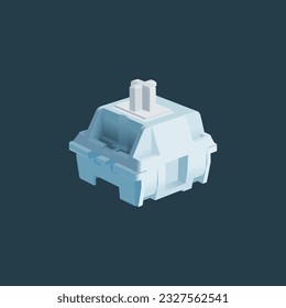 Blue Mechanical Keyboard Switch Vector