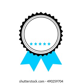 blue medal icon simple blank