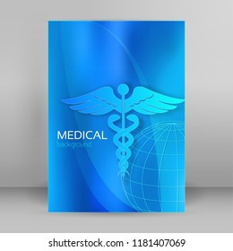 Blue medical background abstract - concept health care or medicine technology. Vector Illustration EPS 10, Graphic Design elements vertical banner, flyer dental service, presentation brochure