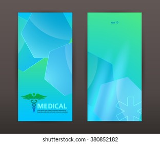 Blue medical background abstract - concept health care or medicine technology. Vector Illustration EPS 10, Graphic Design elements vertical banner, flyer dental service, presentation template brochure