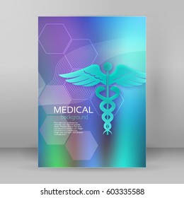 Blue medical background abstract - concept health care or medicine technology. Vector Illustration EPS 10, Graphic Design elements vertical banner, flyer dental service, presentation template brochure