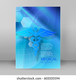 Blue medical background abstract - concept health care or medicine technology. Vector Illustration EPS 10, Graphic Design elements vertical banner, flyer dental service, presentation template brochure