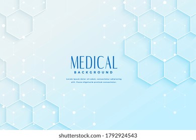 fondo médico azul con diseño de forma de patrón hexagonal