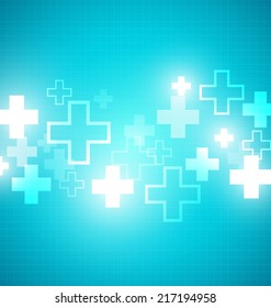 Blue medical design with crosses