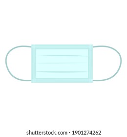 Blue medical face mask isolated with transparent background