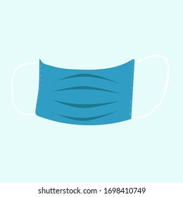 Blue medical face mask vector illustration