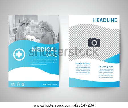 blue medical flyer template brochure background stock vector