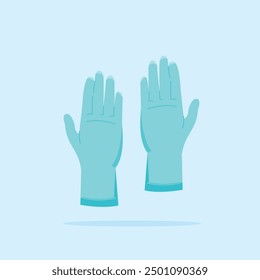 blue medical gloves. illustration of health medical device for hand. suitable for poster and web icon use