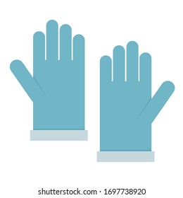 Blue medical gloves isolated on white background
