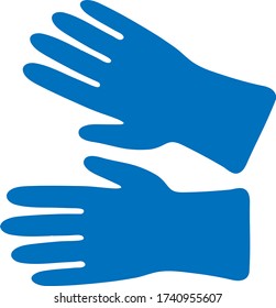 blue medical gloves isolated on a white background. a protective agent against germs.