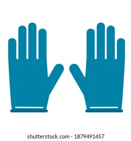 Blue medical gloves on a white background. vector image of an individual coronavirus protection product for hands