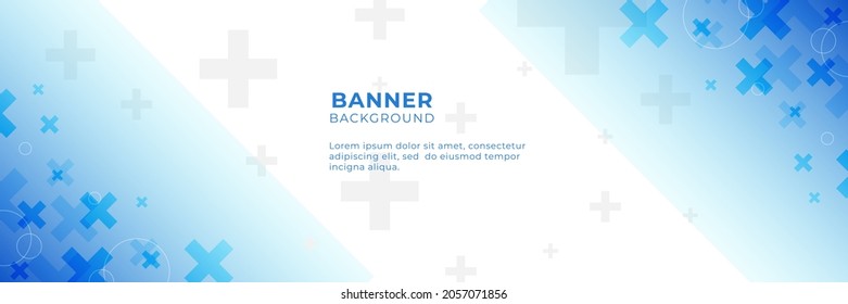 Blue medical health abstract background with plus sign. Template design with concept and idea for healthcare technology, innovation medicine, health, science and research.