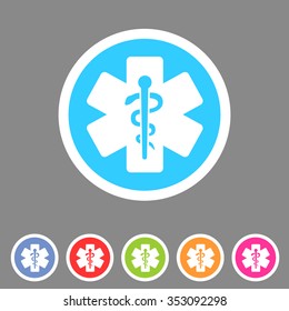 blue medical icon flat web sign symbol logo label