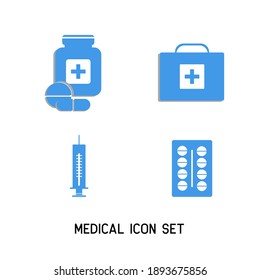 Blue Medical Icon Set , Vektorgrafik