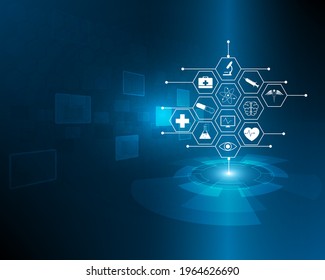 Blue Medical Icon Vector Illustration Abstract Wallpaper