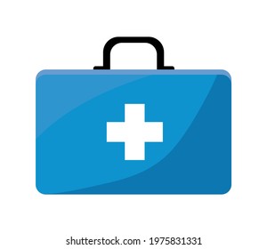 blue medical kit storage icon