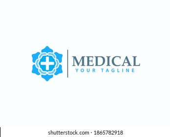 Blue Medical Logo Template Vector Design