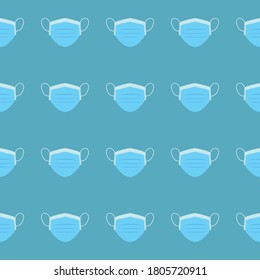 
Blue medical mask - icon pattern