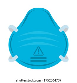blue medical mask protection accessory for covid19 prevention method vector illustration design
