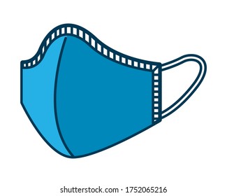 blue medical mask protection accessory for covid19 prevention method vector illustration design
