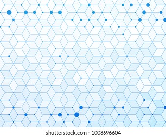 blue medical molecules connection background vector