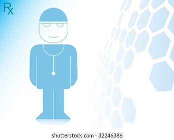 fondo azul de patrón médico con silueta