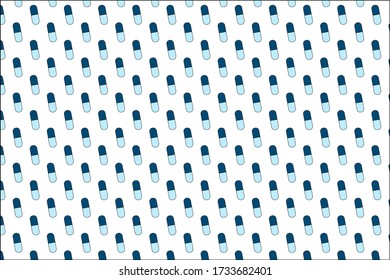Blue medical pills seamless pattern,Vector illustration.