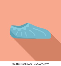 Blue medical shoe cover is protecting the hospital floor from spreading germs