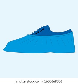 Blue medical shoe covers illustation vector