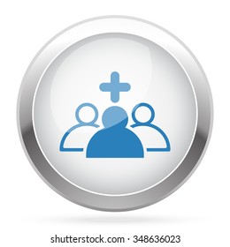 Blue Medical Staff icon on white glossy chrome app button
