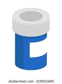blue medicine bottle icon isolated
