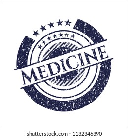 Blue Medicine distressed grunge seal