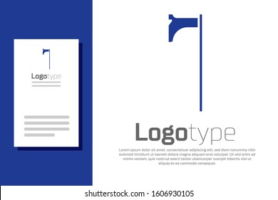 Blue Medieval axe icon isolated on white background. Battle axe, executioner axe. Medieval weapon. Logo design template element. Vector Illustration