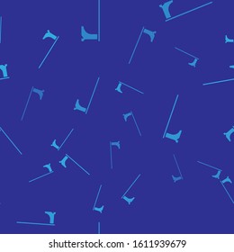 Blue Medieval axe icon isolated seamless pattern on blue background. Battle axe, executioner axe. Medieval weapon.  Vector Illustration