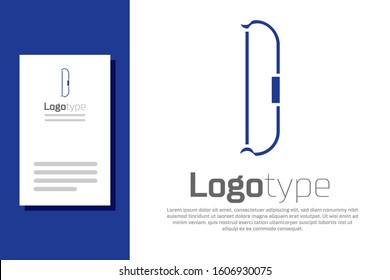 Blue Medieval bow icon isolated on white background. Medieval weapon. Logo design template element. Vector Illustration